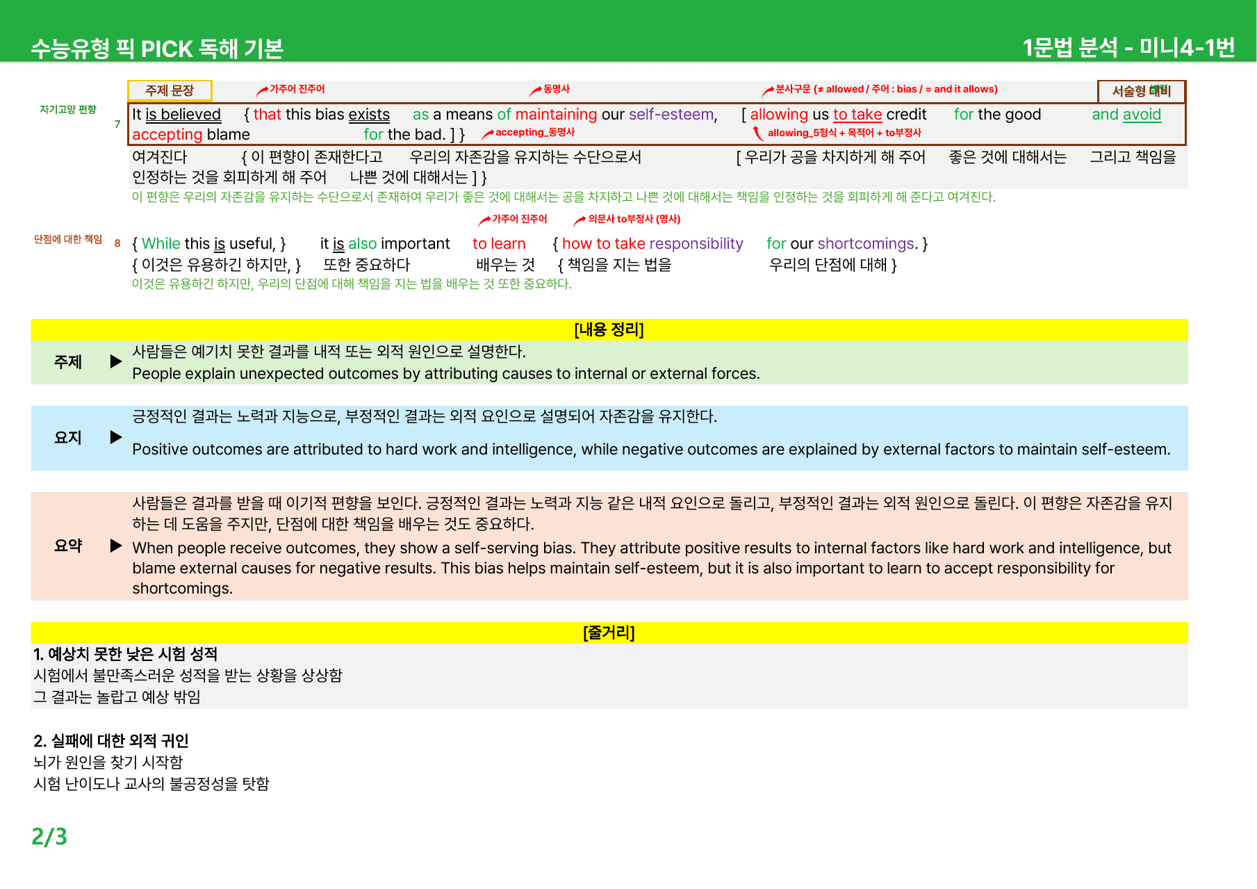 수능유형 픽 PICK 독해 기본 (2023) - 미니 4-6과 본문분석_preview_undefined