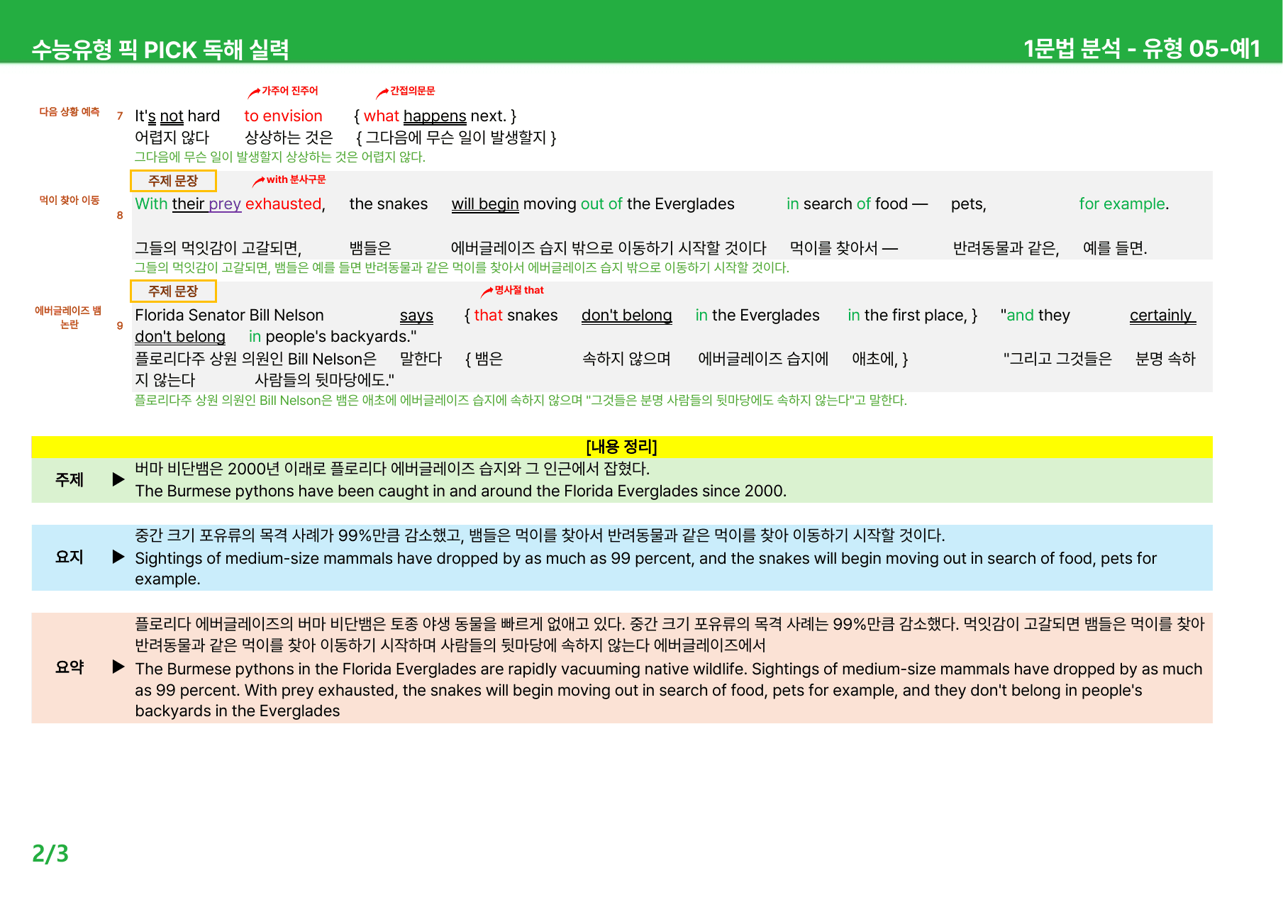 수능유형 픽 PICK 독해 실력 (2023) - 유형 5, 7 본문분석_preview_undefined