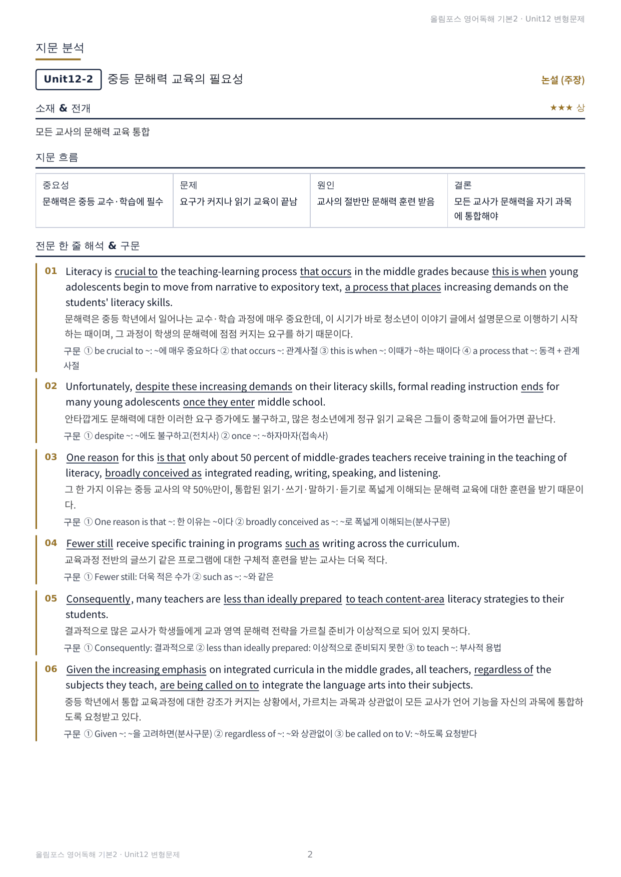 올림포스 독해 기본2 Unit12 실전 최적화변형문제232제(서술형포함)_preview_undefined