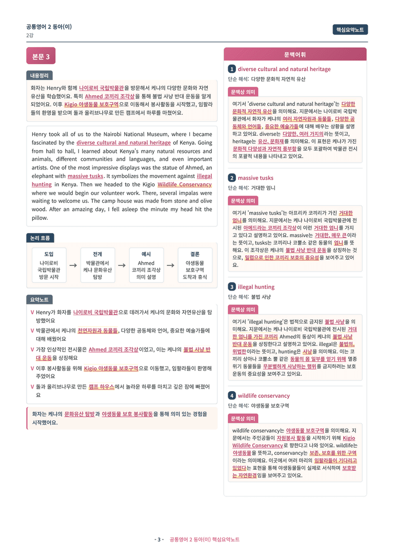 🩷 (공통영어2) 동아(이) 2과 핵심요약노트🩷 by 대치동시크릿_preview_3