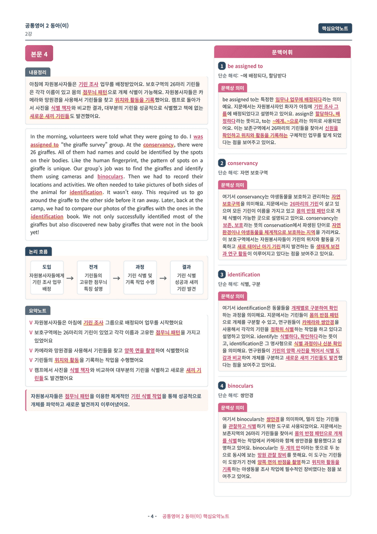 🩷 (공통영어2) 동아(이) 2과 핵심요약노트🩷 by 대치동시크릿_preview_4