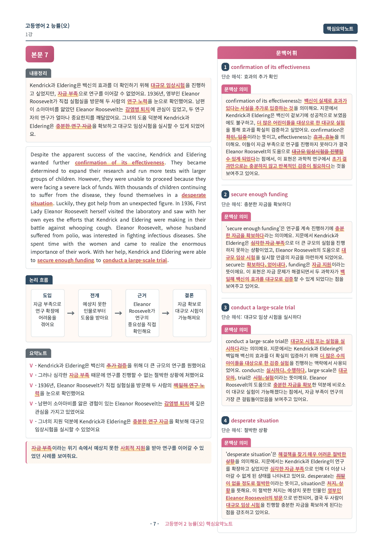 🩷 (고등영어2) 능률(오) 1과 핵심요약노트🩷_preview_undefined