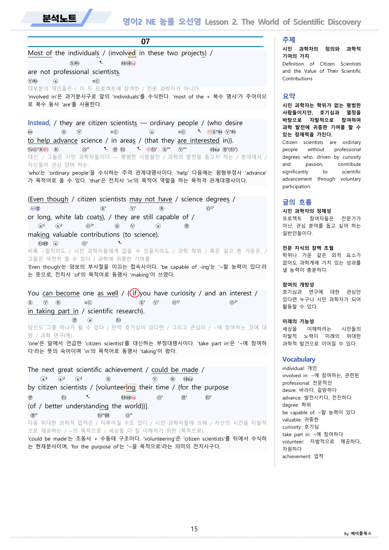 영어2 능률 NE 오선영 분석노트 2강 2과 by 메이플북스 22년 개정_preview_undefined