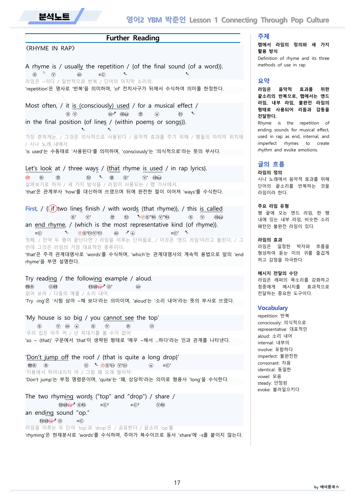 영어2 YBM 박준언 분석노트 1강 1과 by 메이플북스 22년 개정_preview_undefined