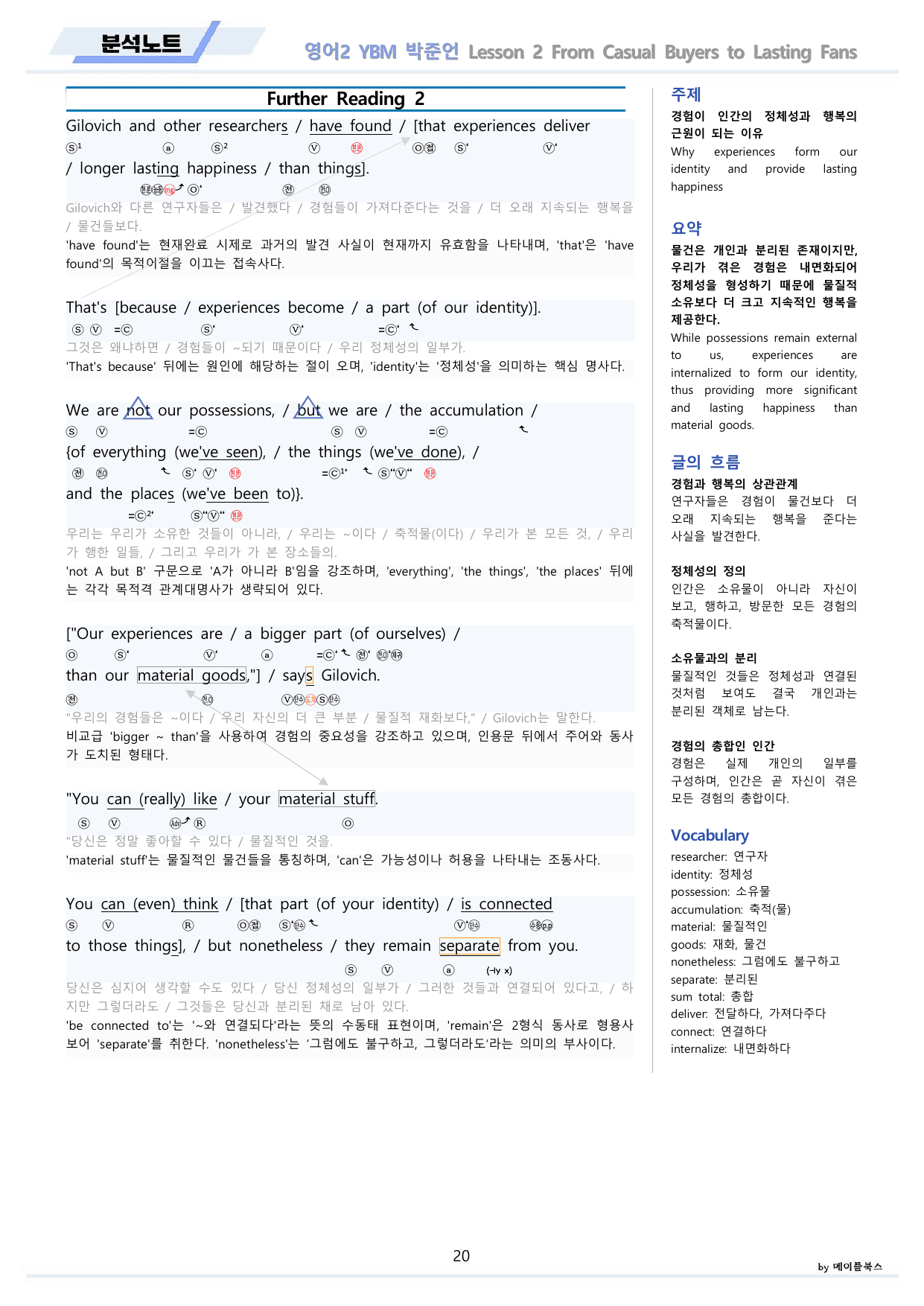 영어2 YBM 박준언 분석 변형문제 워크북 올인원 2강 2과 메이플북스_preview_undefined
