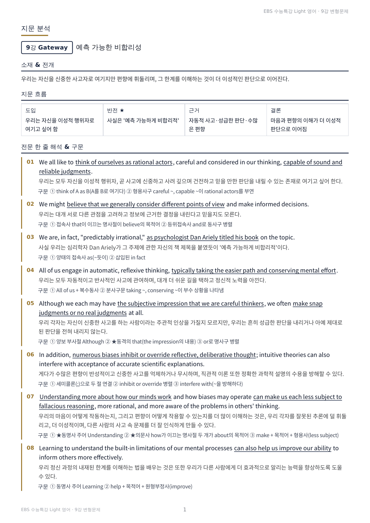 수능특강 Light 영어 9강 구문분석+실전 변형문제 221제_preview_undefined