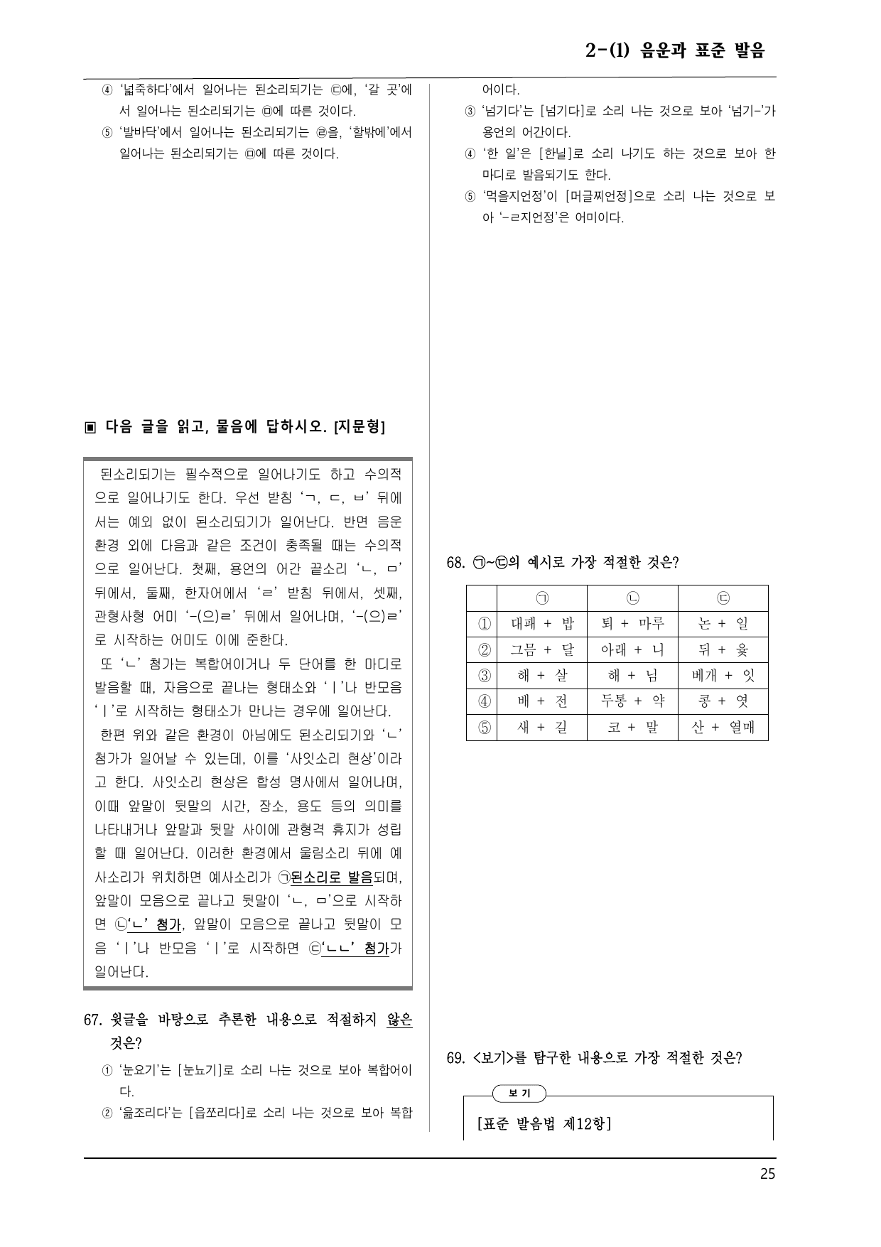 미래엔 화언 2-(1) 음운과 표준 발언 100제_preview_undefined