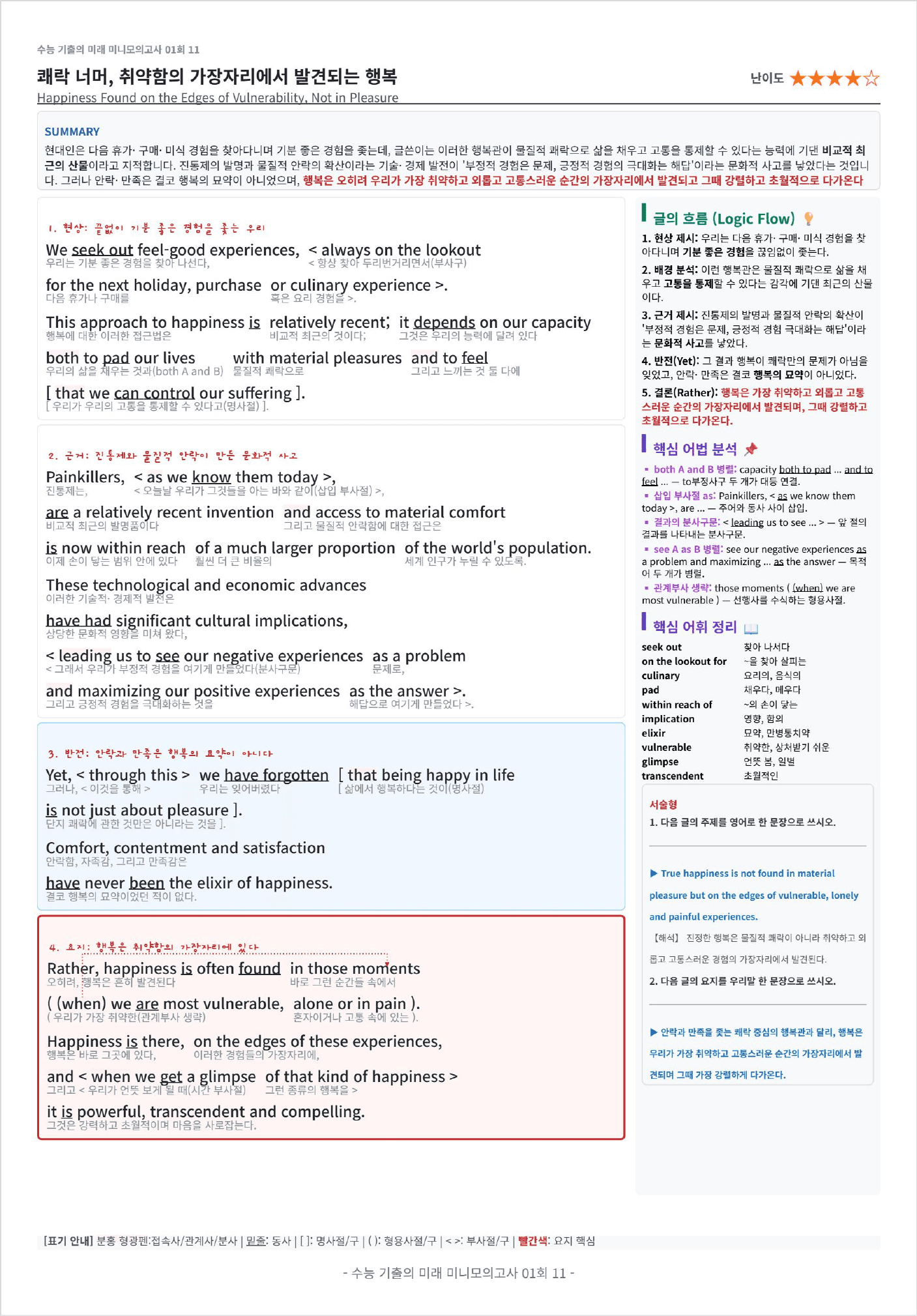 수능 기출의 미래 미니모의고사 영어독해 풀유형 1회 킹스분석_preview_undefined