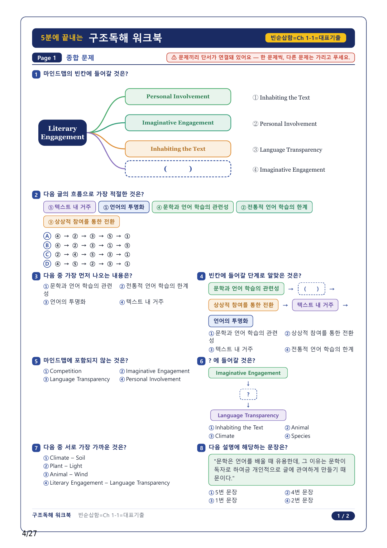 1-2번_수능 1 Up 빈순삽함 유형_CH1-01_6지문_preview_undefined