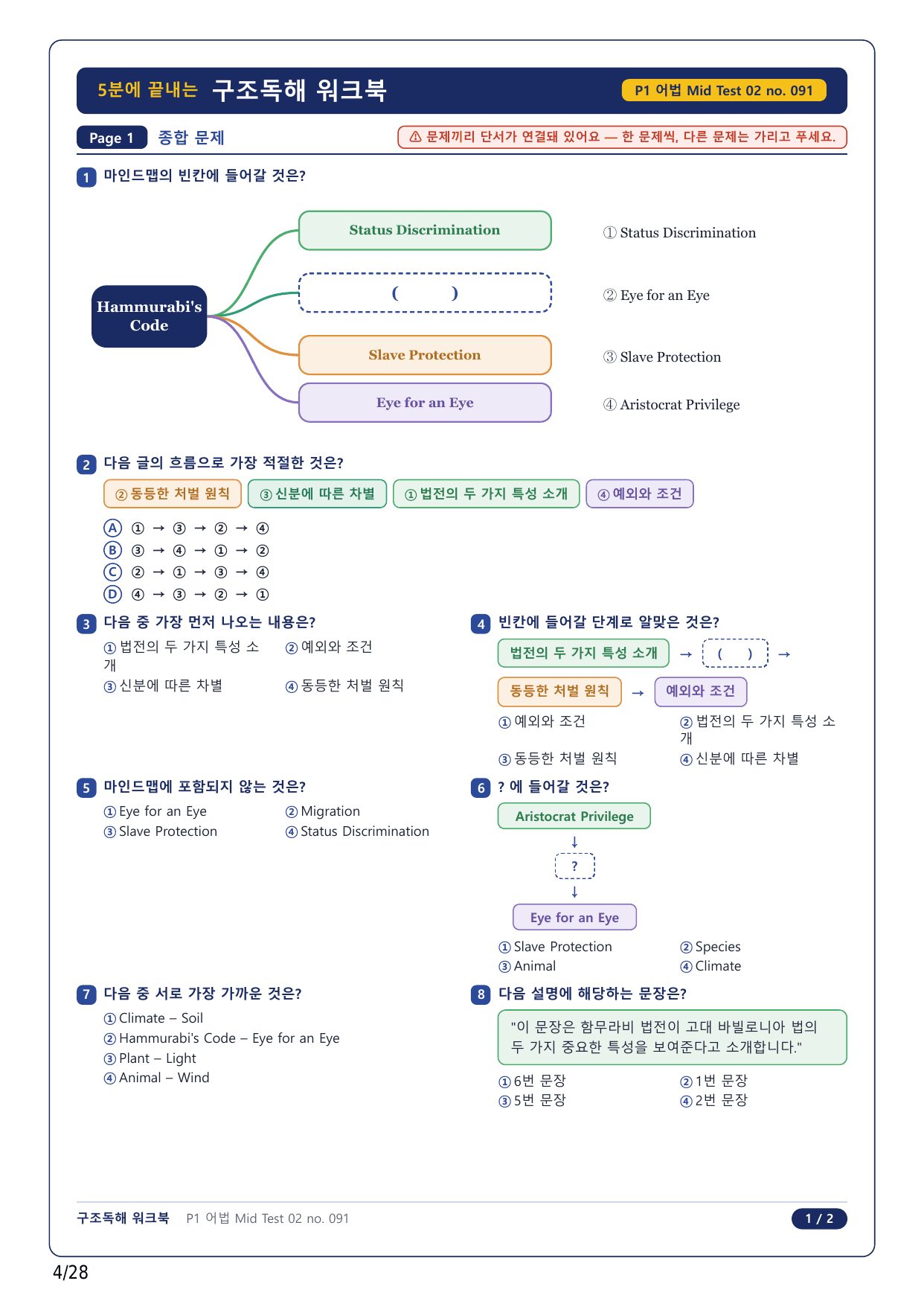 1-2번_수능만만 228제_어법 Mid Test 2_6지문_preview_undefined