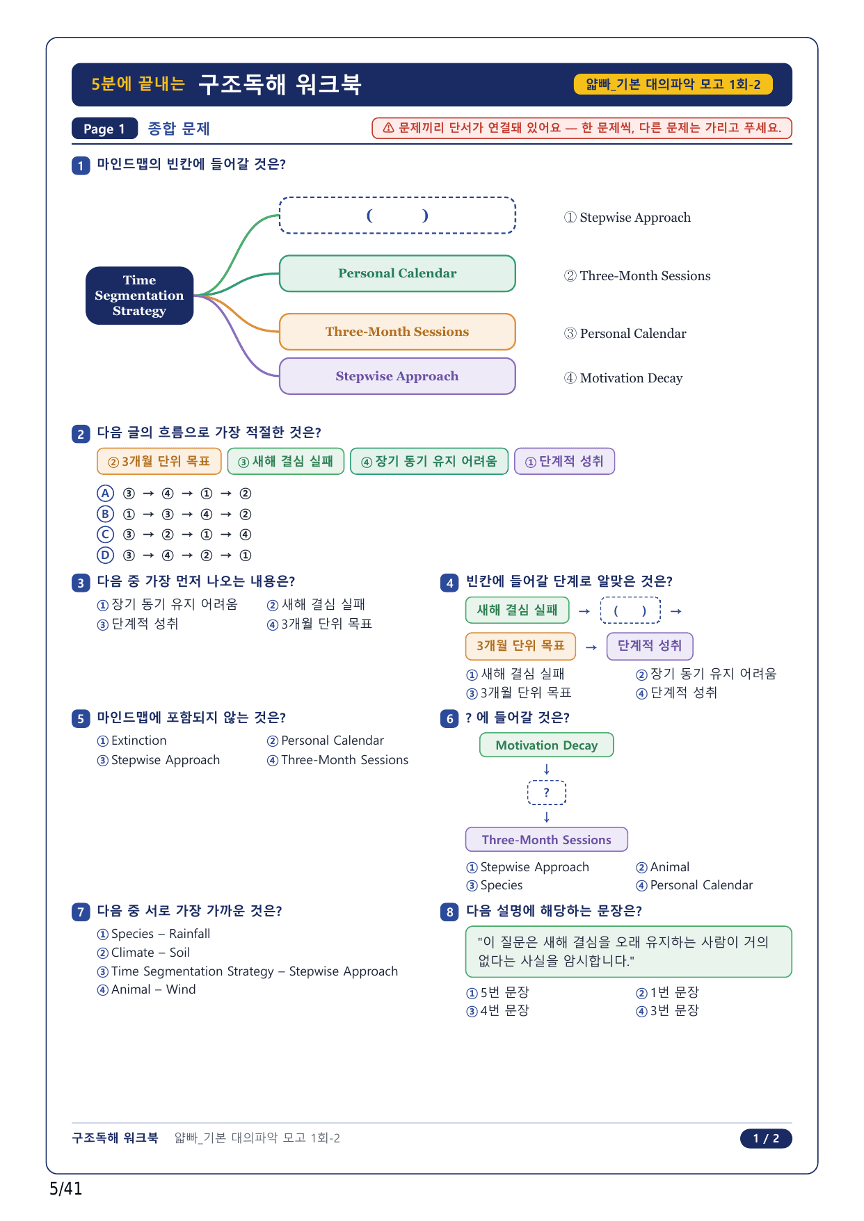 1-2번_얇빠독해 기본 미니모고 10+2회_대의파악 1회_9지문_preview_undefined