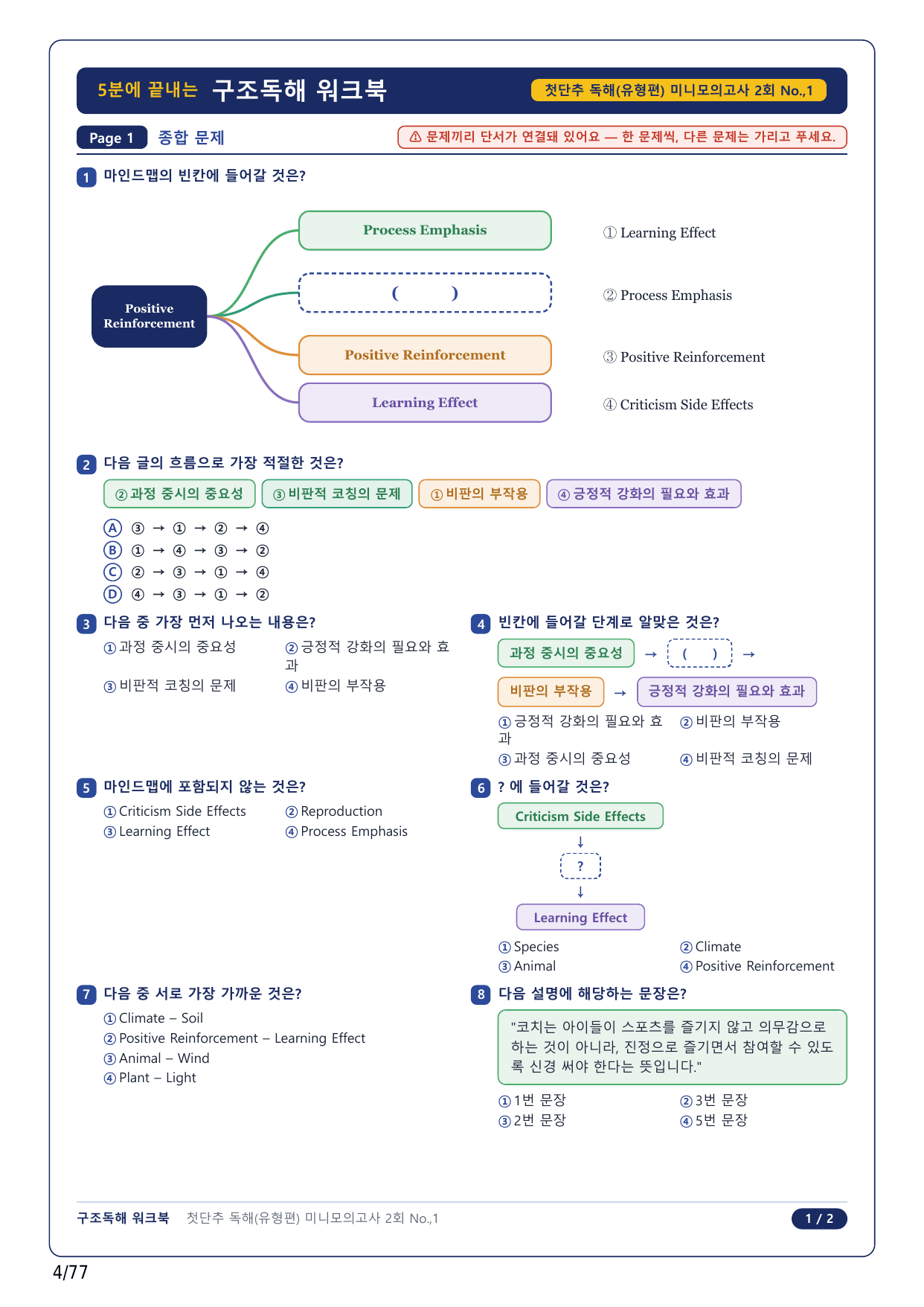 1-2번_첫단추 독해 유형편_미니 모고 2_18지문_preview_undefined