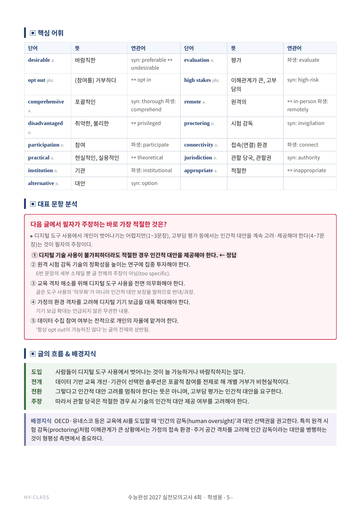 2027 수능완성 영어 실전 모의고사 4회 본문분석 & 7STEP 워크북_preview_undefined