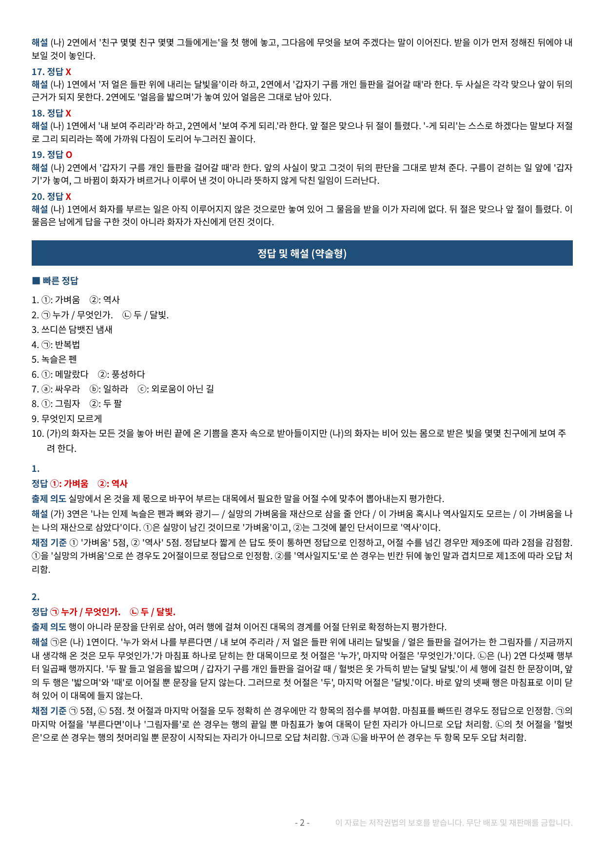 2027 수특 문학 2부 현대시 약술형 논술 전체 가천/국민/서경 등_preview_undefined