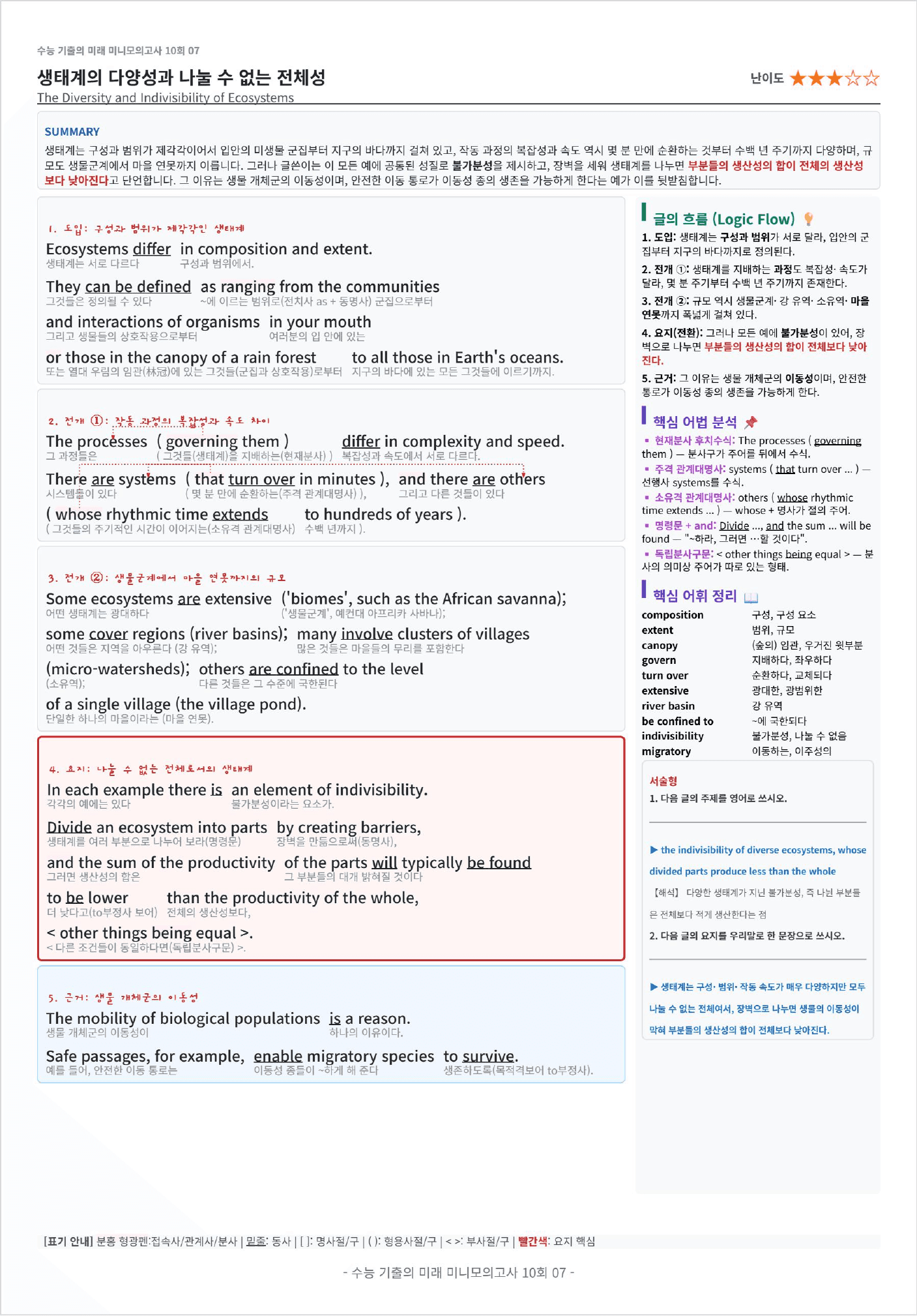 수능 기출의 미래 미니모의고사 영어독해 풀유형 10회 킹스분석_preview_undefined