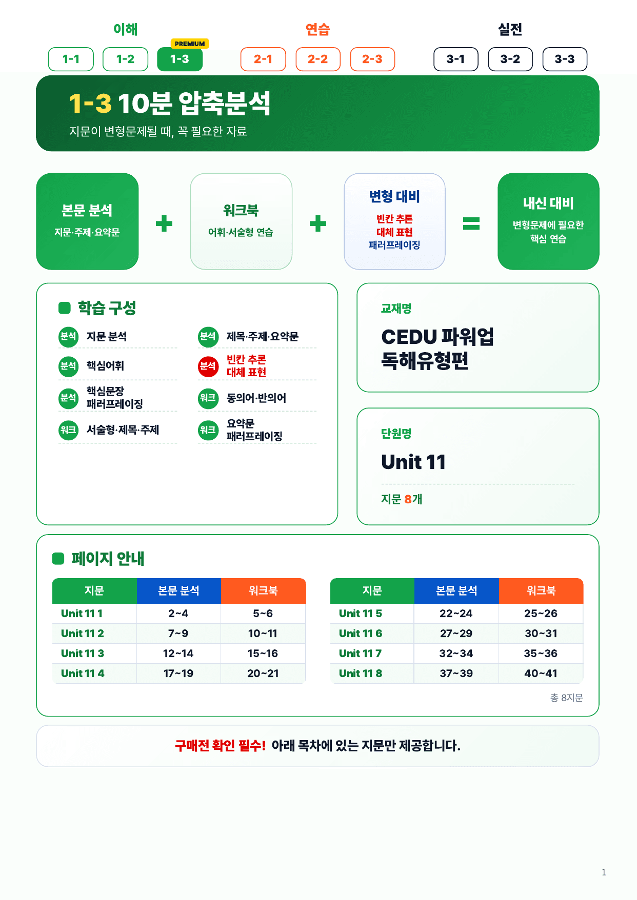 1-3번_파워업_독해유형_Unit_11_8지문_preview_undefined