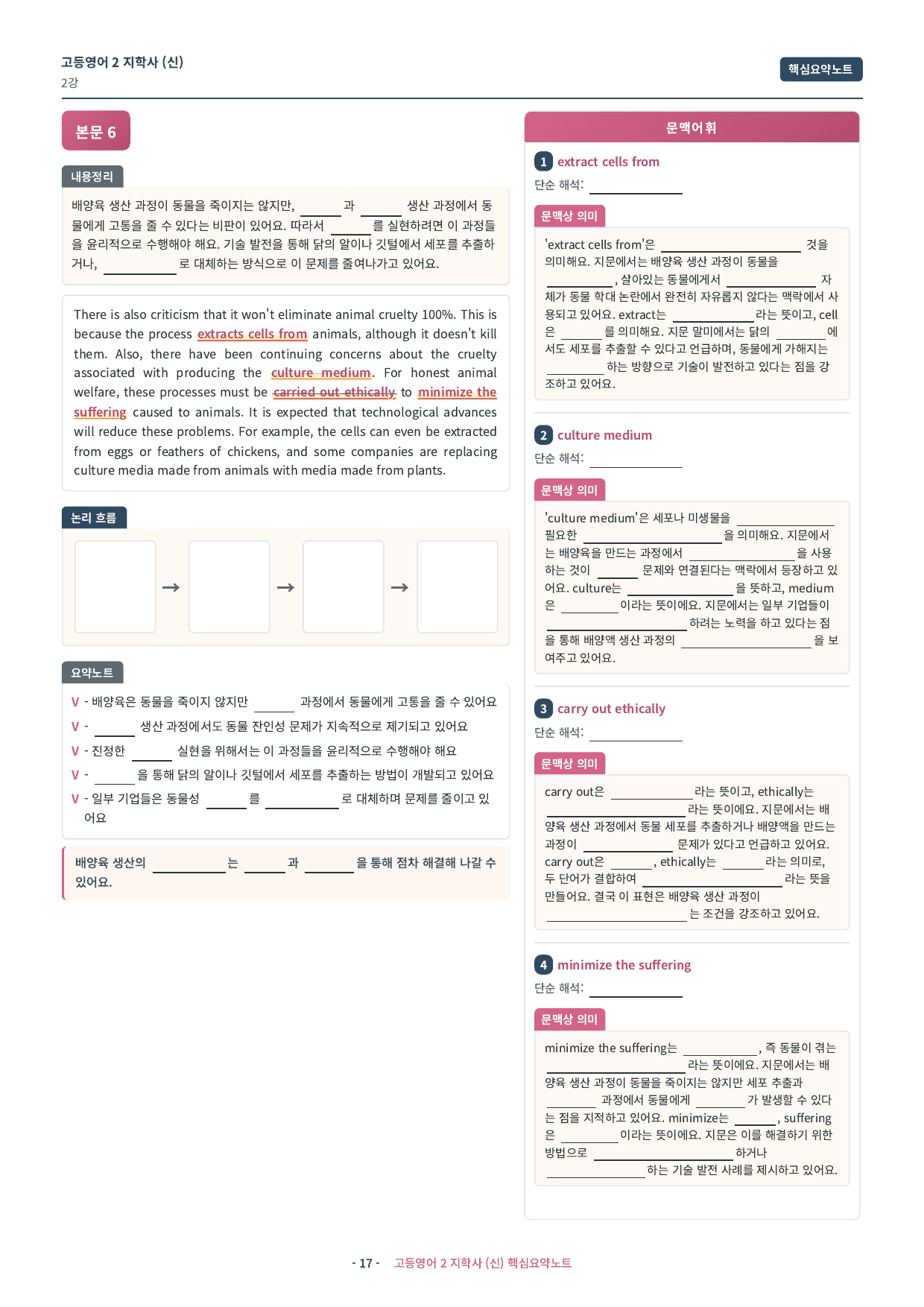 🩷 (고등영어2) 지학사(신) 2과 핵심요약노트🩷_preview_undefined