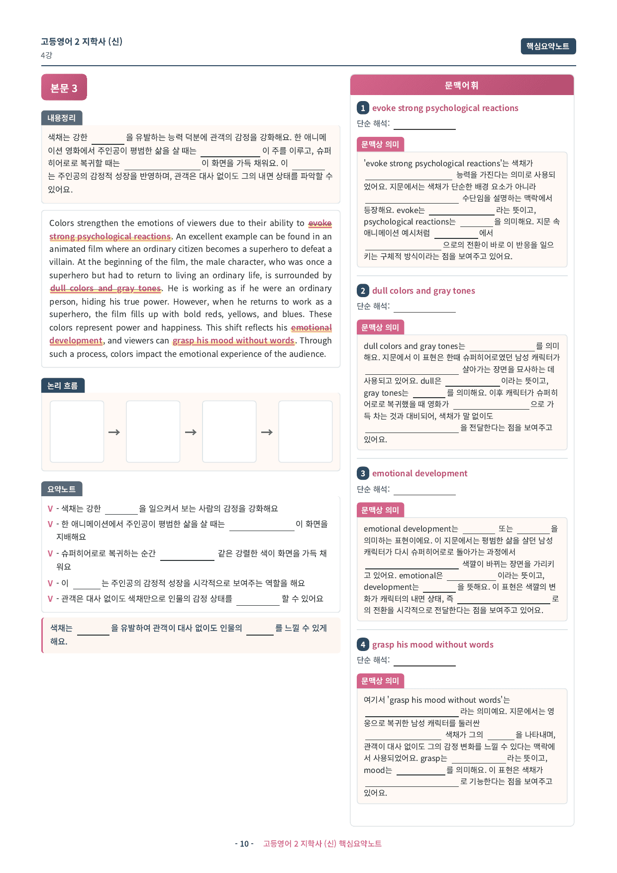 🩷 (고등영어2) 지학사(신) 4과 핵심요약노트🩷_preview_undefined