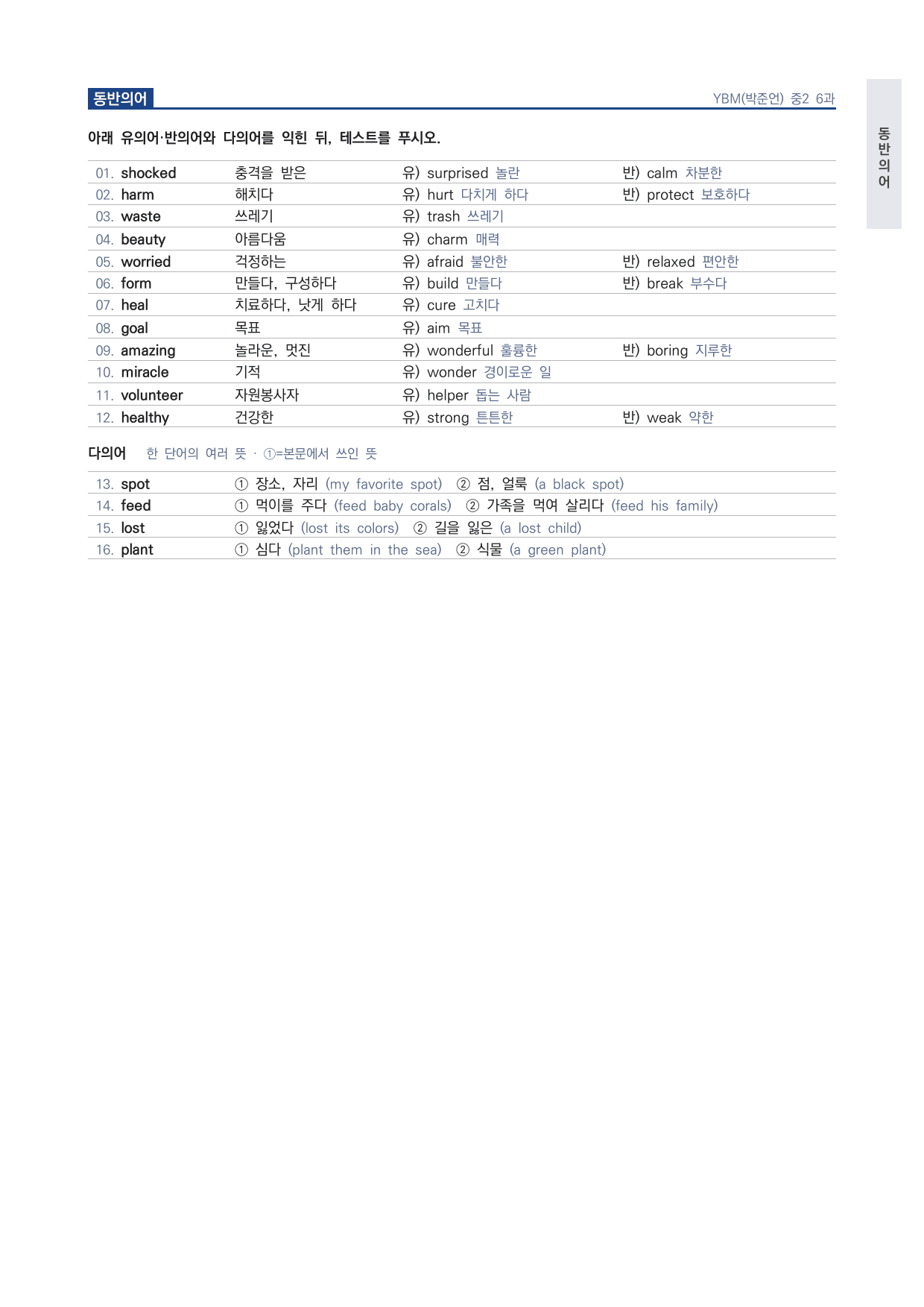 중2 중학 영어 2 YBM(박) 6과 본문 워크북 by 시대인재 이현우T_preview_undefined