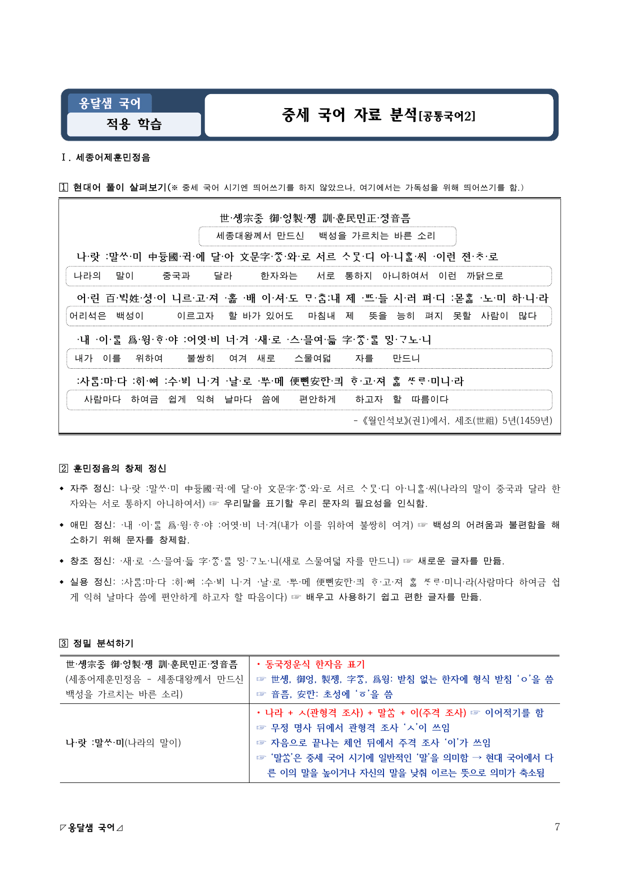 중세국어 개념 정리 및 자료 분석(세종어제훈민정음,용비어천가,소학언해)_preview_undefined