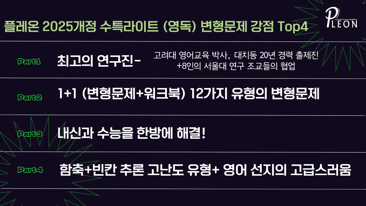 (대치동1등급) 2026년 수특라이트 (영독) 8강 변형문제_promotion