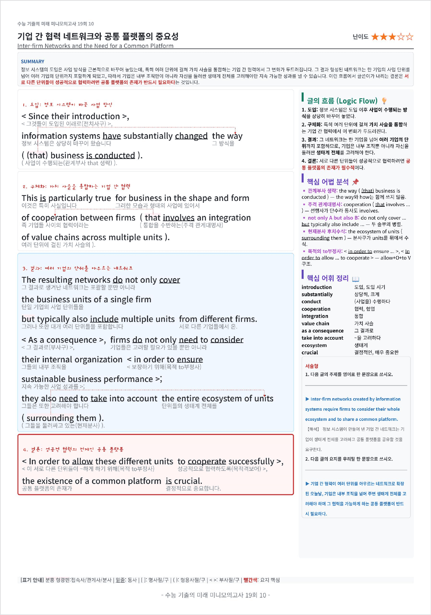 수능 기출의 미래 미니모의고사 영어독해 풀유형 19회 킹스분석_preview_undefined