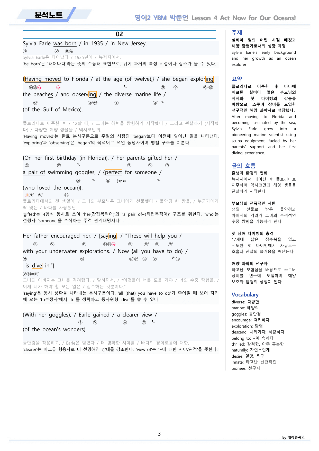영어2 YBM 박준언 분석노트 4강 4과 by 메이플북스 22년 개정_preview_undefined