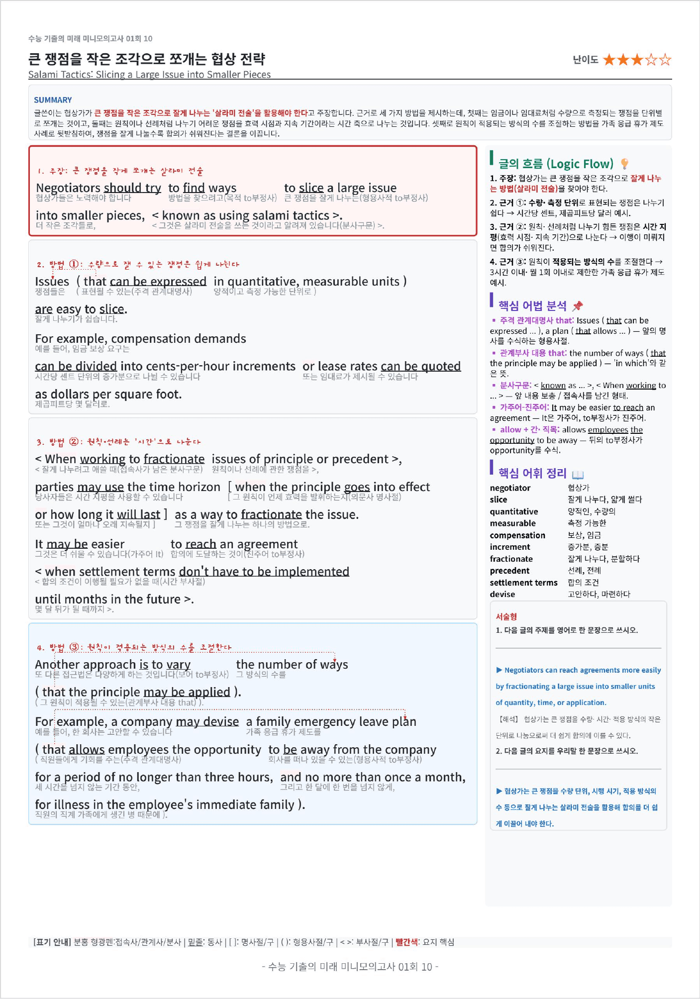수능 기출의 미래 미니모의고사 영어독해 핵심유형 1회 킹스분석_preview_undefined