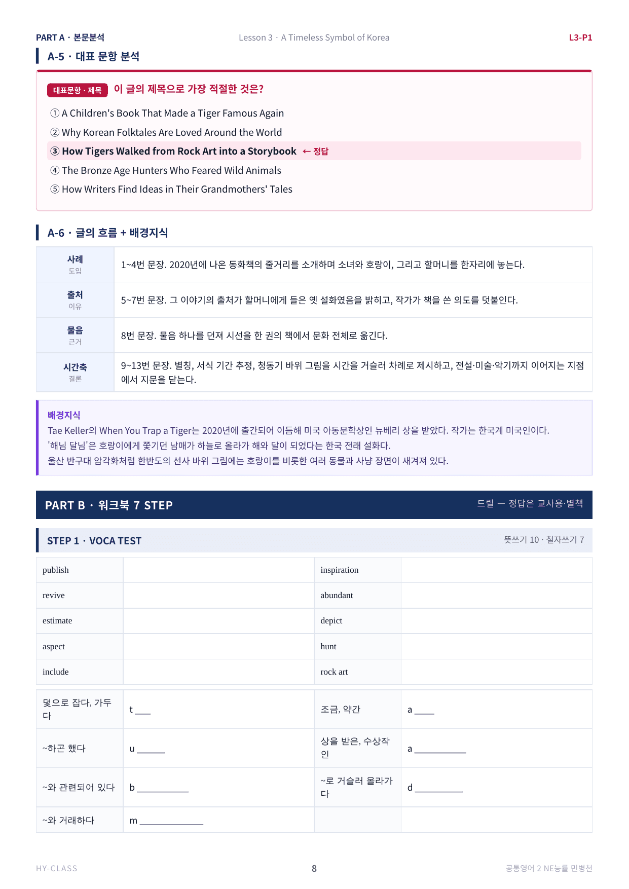 공통영어2 NE능률(민병천) 3과 본문분석 워크북_preview_undefined