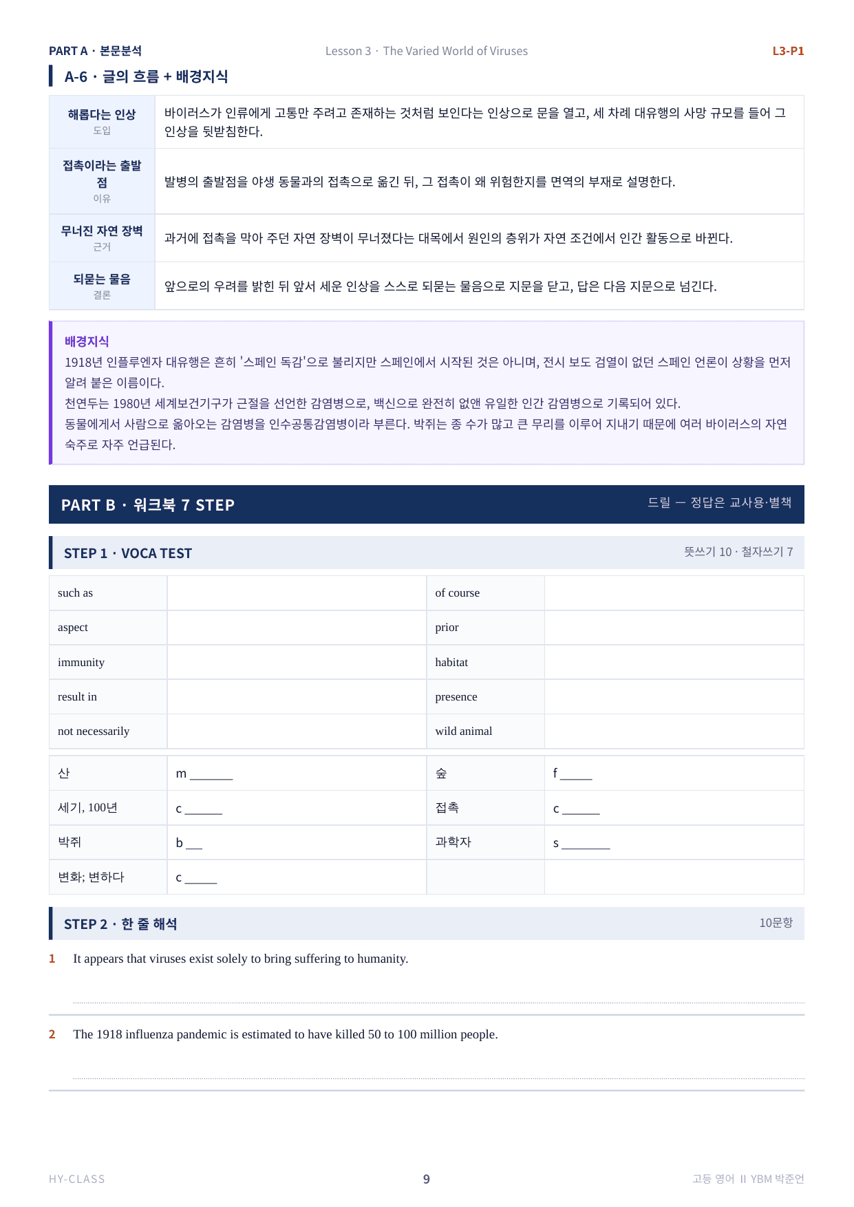 영어2 YBM(박준언) 3과 본문분석 워크북_preview_undefined