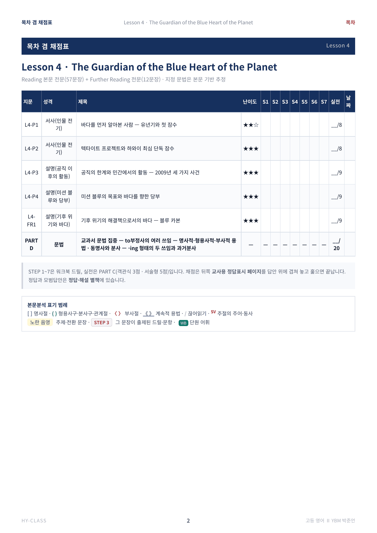 영어2 YBM(박준언) 4과 본문분석 워크북_preview_undefined