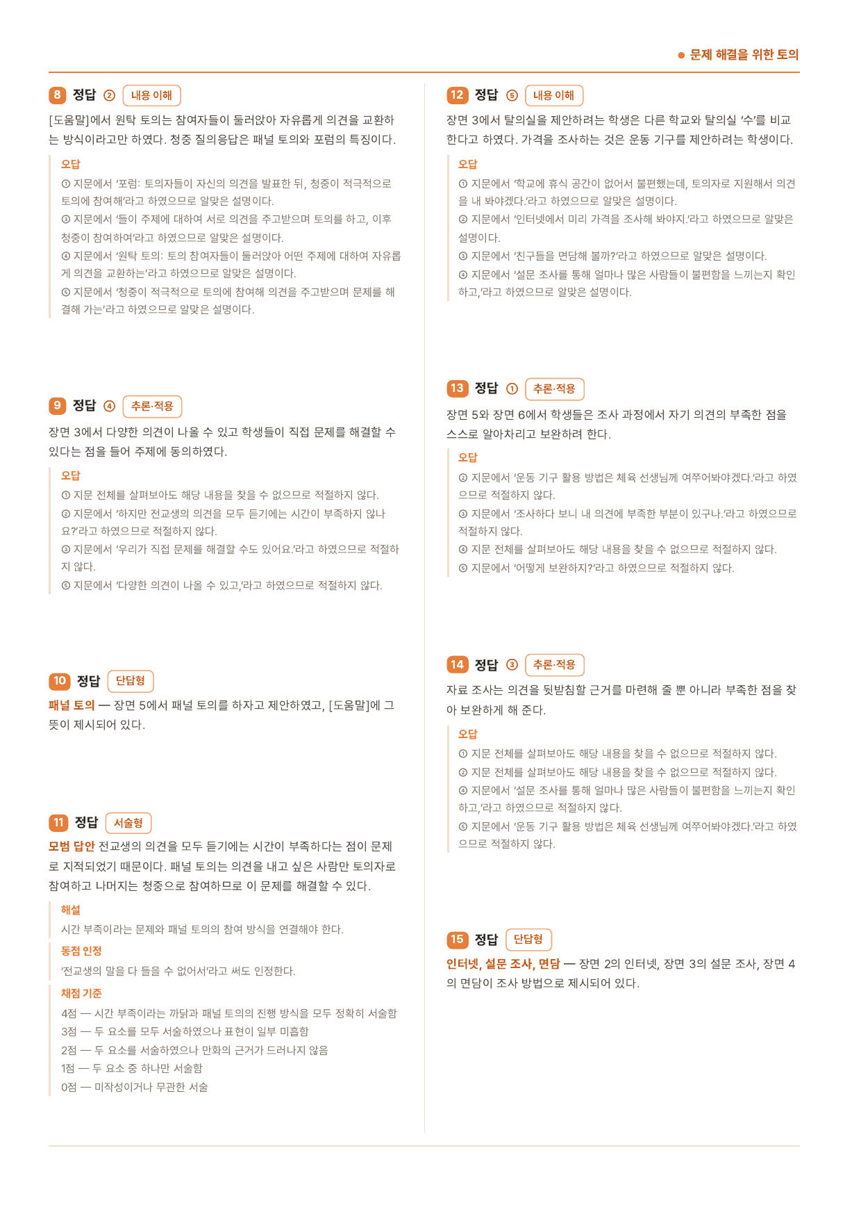 중1국어 2학기 해냄 4-(1)문제해결을 위한 토의_50문제_preview_undefined