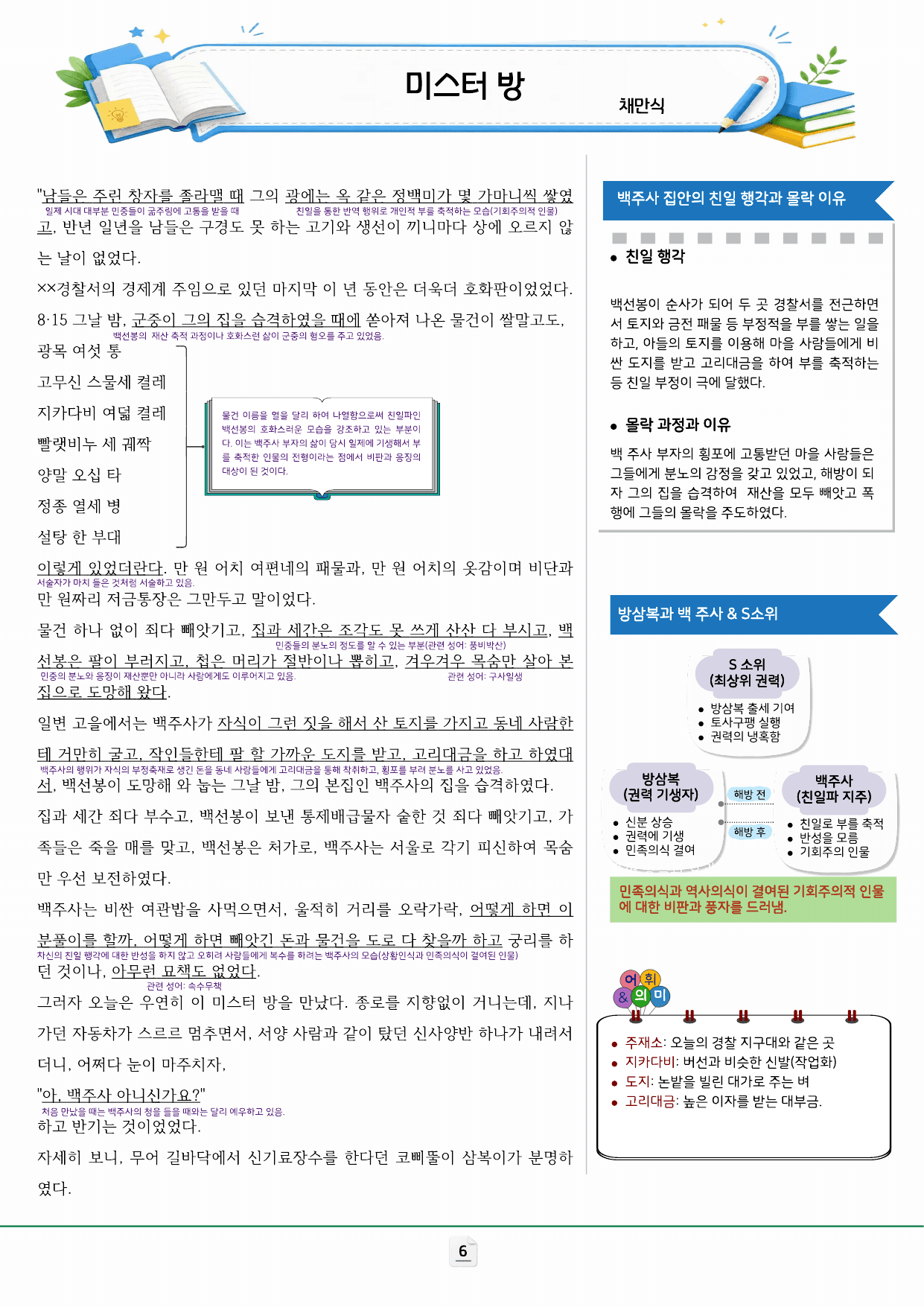 22개정 동아 문학(최지현) 1-1 미스터방(채만식) 분석 및 문제_preview_undefined