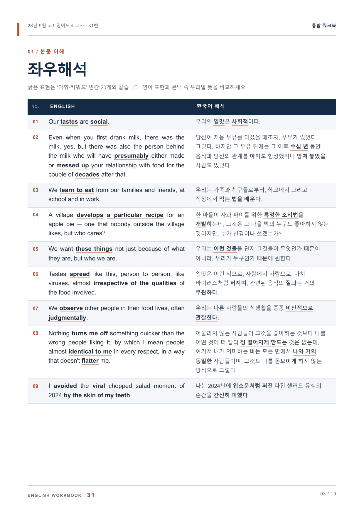 26년 9월 고1 영어모의고사 31번 통합 워크북_preview_undefined