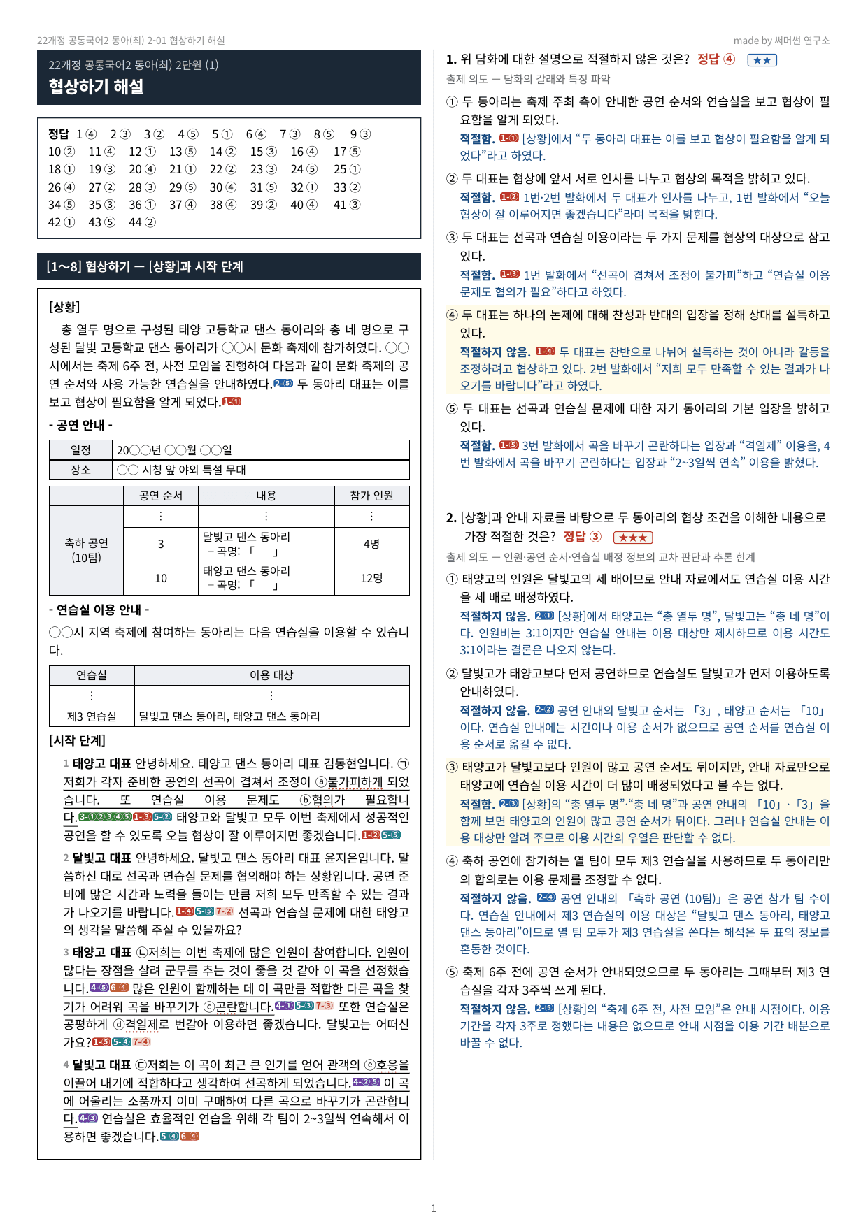 22개정 공통국어2 동아(최) 2-01 협상하기 문제_preview_undefined