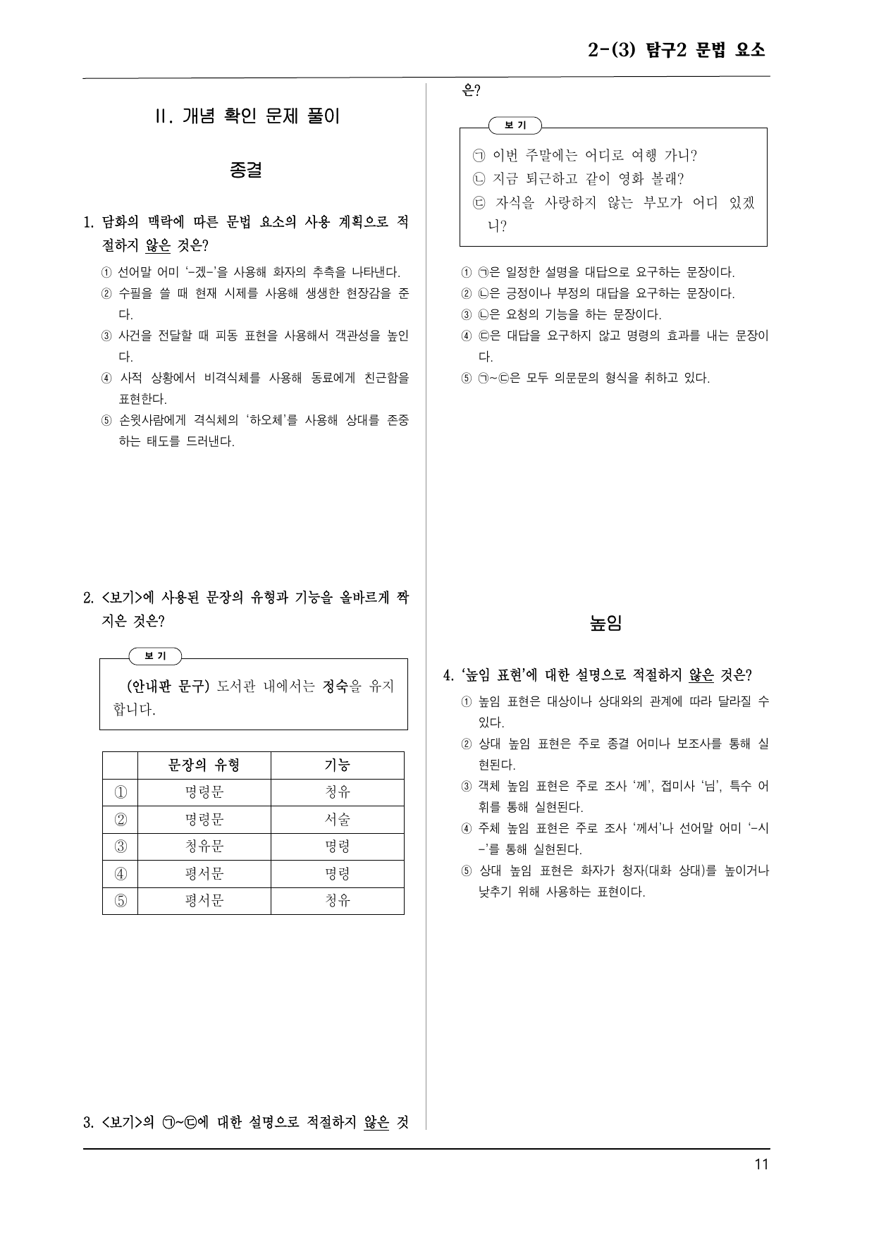비상 화언 2-(3) 문장 탐구2 문법 요소 100제_preview_undefined