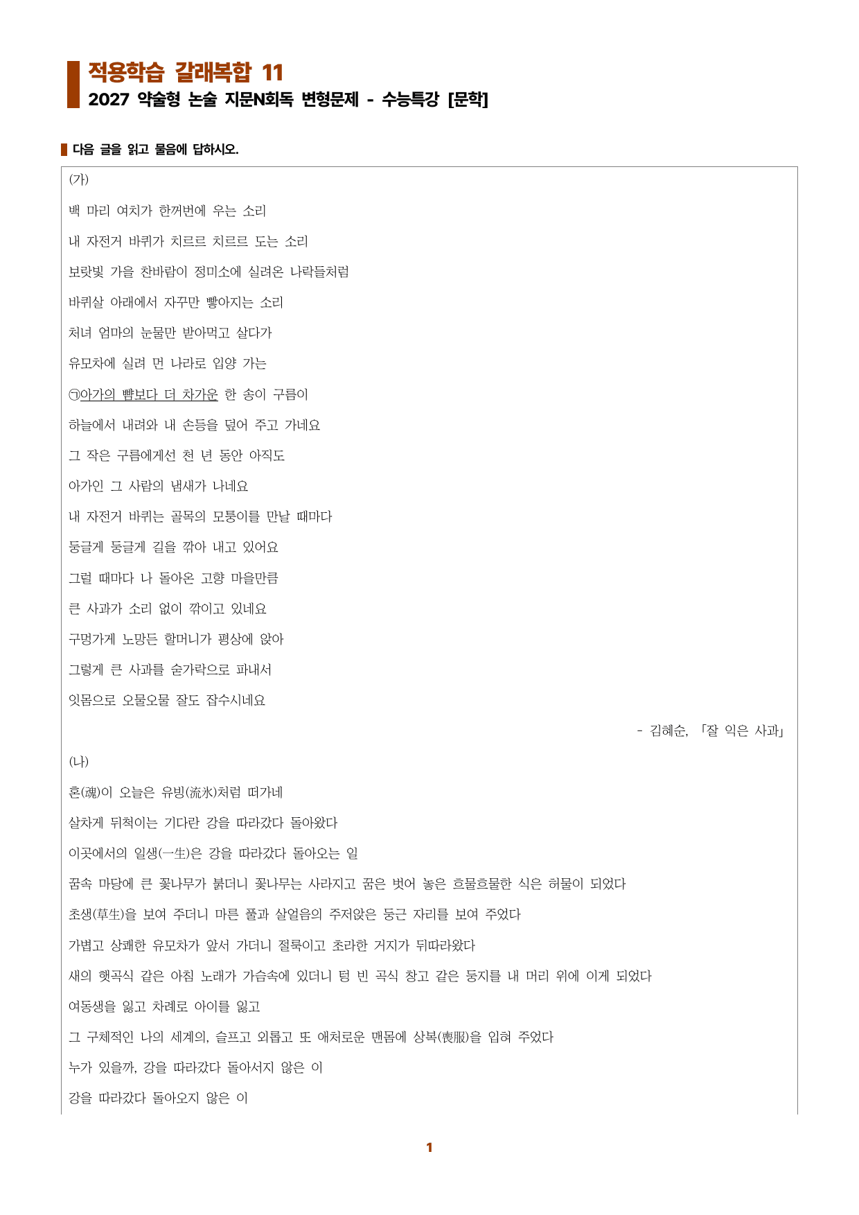 수특문학 지문N회독 예상문제 적용학습 갈래복합11_preview_undefined
