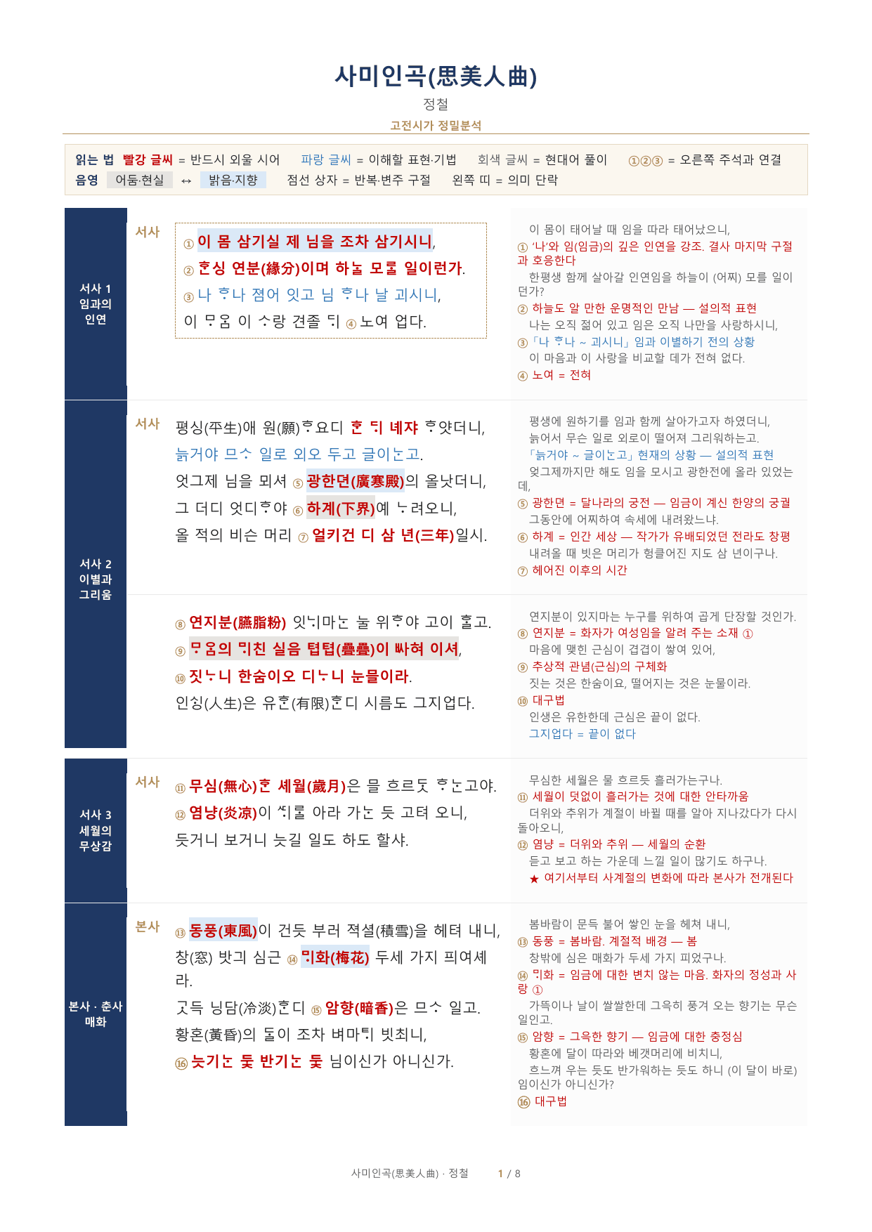 정철 「사미인곡」 정밀분석·문제·해설_preview_undefined