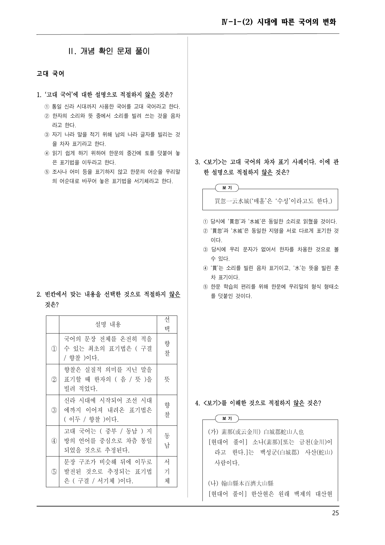 지학 화언 4-1-(2) 시대에 따른 국어의 변화 100제_preview_undefined